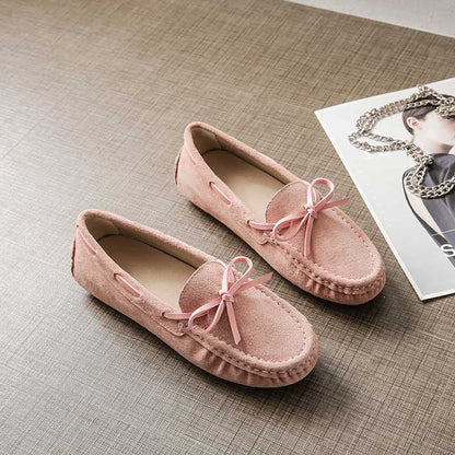 Genuine Leather Comfy Scoop Frosted Flat Women's Loafer - Harmony Gallery