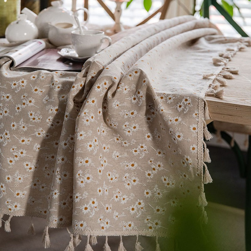 Floral Cotton Daisy Household Rectangular Dining Tablecloths - Harmony Gallery