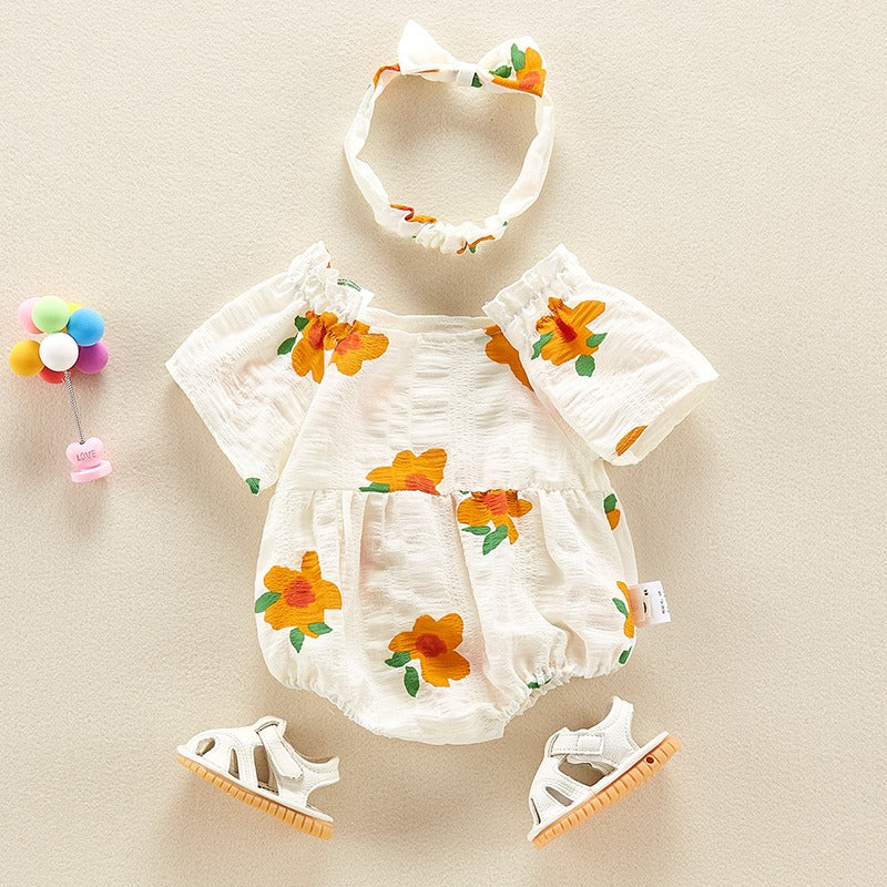 Summer One-Piece Cute Banquet Baby Girl's Romper - Harmony Gallery