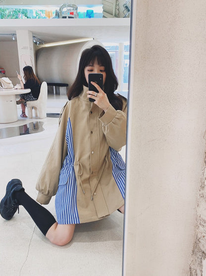 Loose Striped Windbreaker Popular Women's Jacket - Harmony Gallery