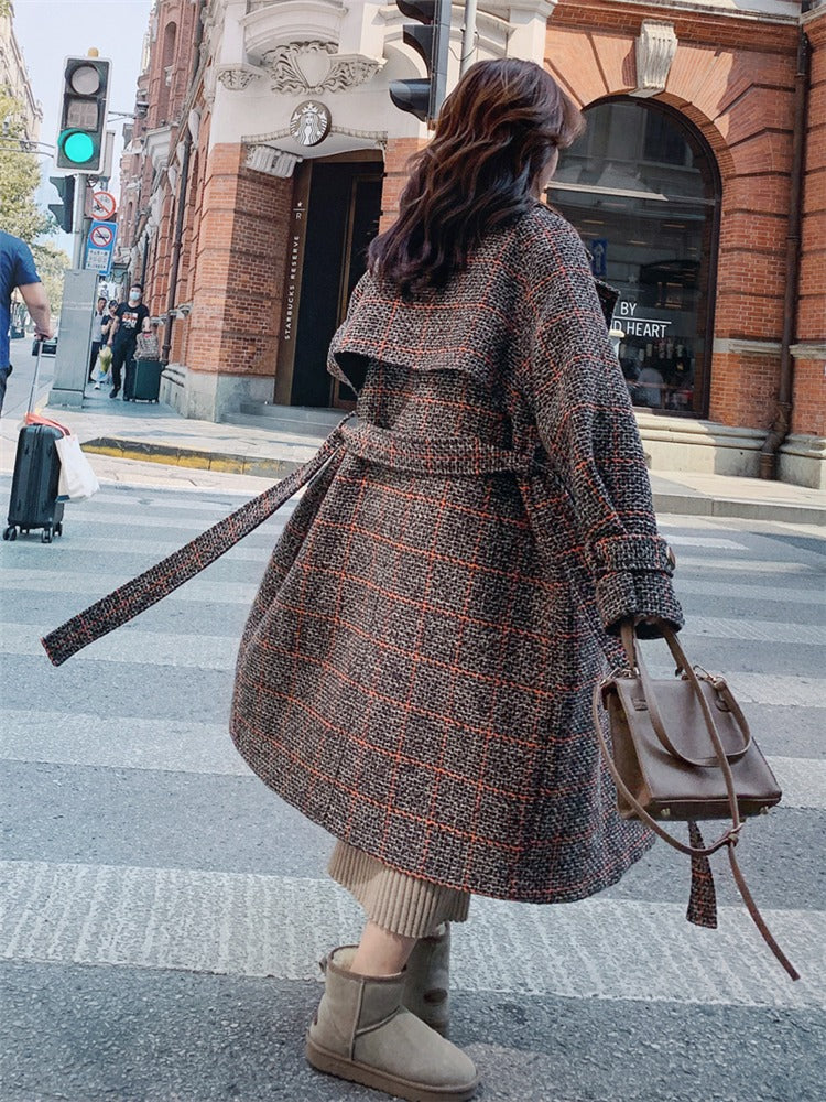 Coarse Mid-Length Casual Fashion Woolen Women's Coat - Harmony Gallery