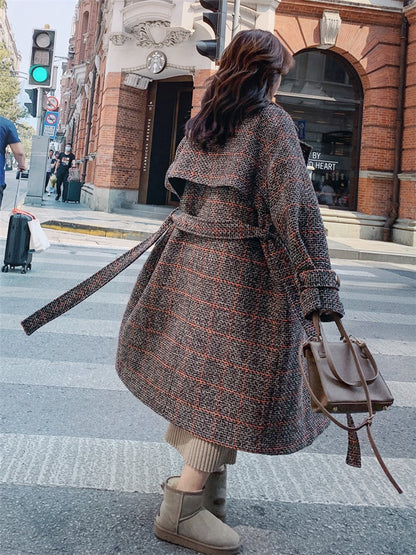 Coarse Mid-Length Casual Fashion Woolen Women's Coat - Harmony Gallery