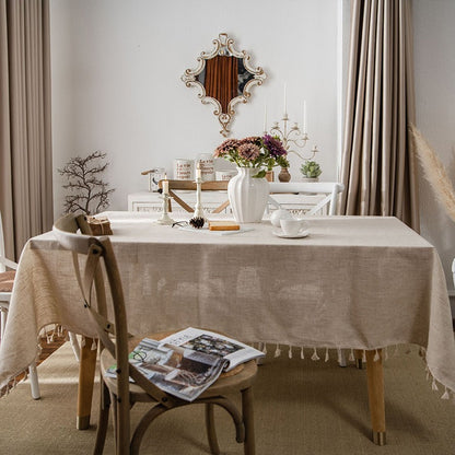 Simple Cotton Literary Retro Rectangular Decorative Tablecloths - Harmony Gallery