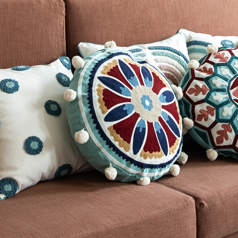 Moroccan Ethnic Round Homestay Decorative Sofa Cushion - Harmony Gallery