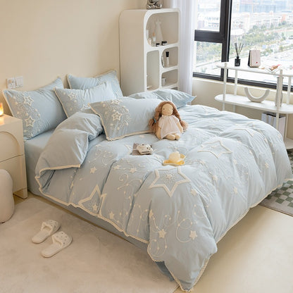 Light Luxury Cotton Four-Piece Set Fresh Princess Bed Sheet - Harmony Gallery