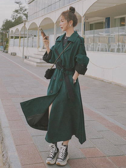 Mid-Length British Style Chic Loose Women's Trench Coat - Harmony Gallery