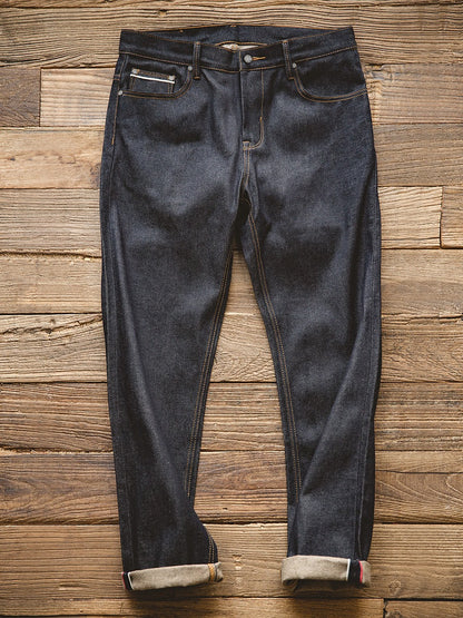 Tooling Retro Casual Pure Denim Straight Heavy Men's Jeans - Harmony Gallery