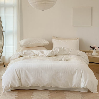 Milk Waffle Four-Piece Pure Cotton High-Quality Bed Set - Harmony Gallery