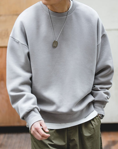 Cotton Tooling Retro Drop-Shoulder Round Neck Men's Sweater - Harmony Gallery
