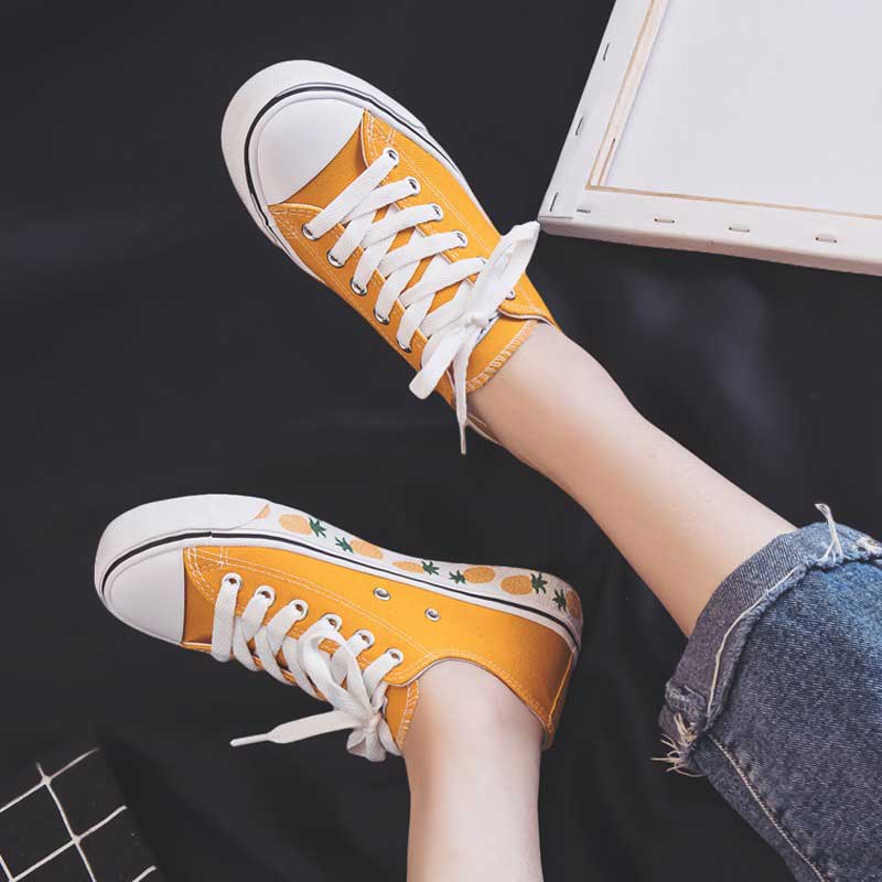 Pineapple Canvas Wild Students Casual Women's Shoes - Harmony Gallery