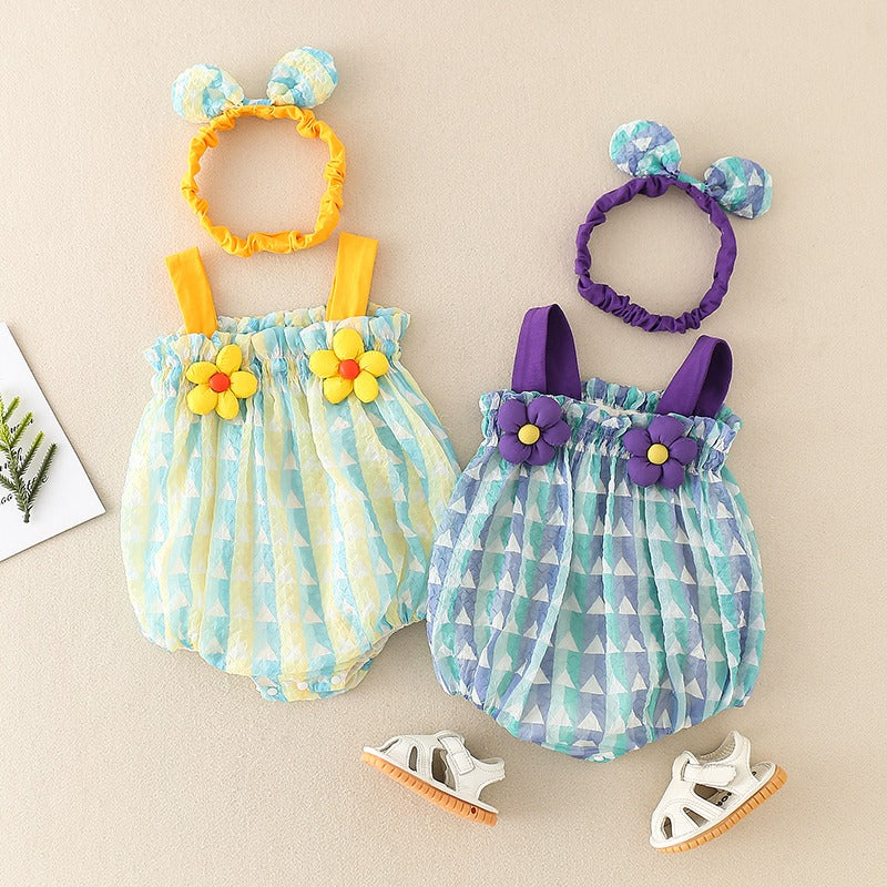 Cotton Summer Thin Suit One-Piece Baby Girl's Romper - Harmony Gallery