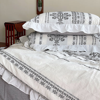 Nordic Washed Cotton Four-Piece Skin-Friendly Bed Set - Harmony Gallery