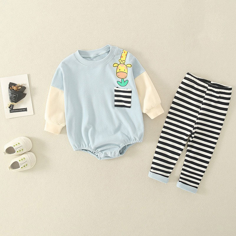 Cute Two-Piece Newborn Triangle Baby Boy's Romper - Harmony Gallery