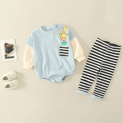 Cute Two-Piece Newborn Triangle Baby Boy's Romper - Harmony Gallery