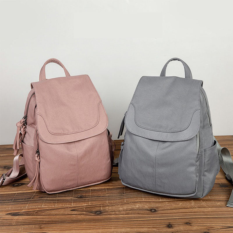 Soft Leather Simple Lightweight Large Women's Backpack - Harmony Gallery
