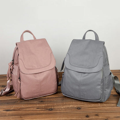 Soft Leather Simple Lightweight Large Women's Backpack - Harmony Gallery