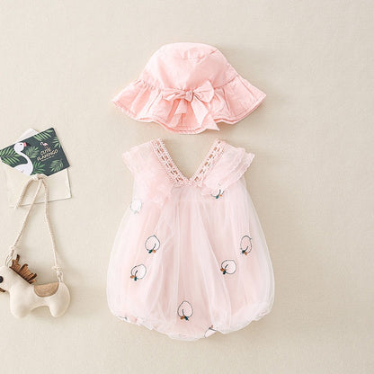 Cute Summer Triangle Baby Wrapping Girl's Romper - Harmony Gallery