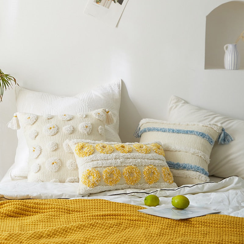 Handmade Bohemian Style Indian Tufted Pillow Cushion - Harmony Gallery