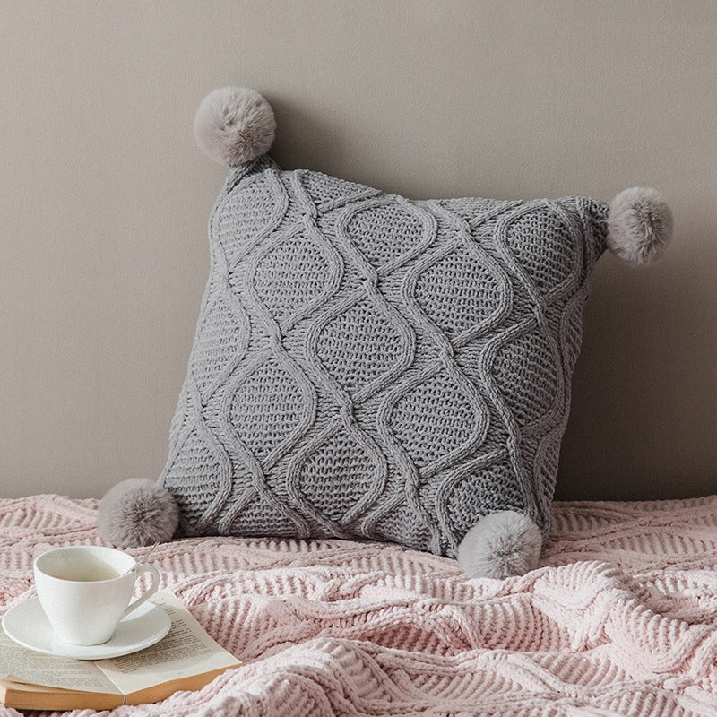 Nordic Ball Pillow Living Room Sofa Chenille Cushion - Harmony Gallery