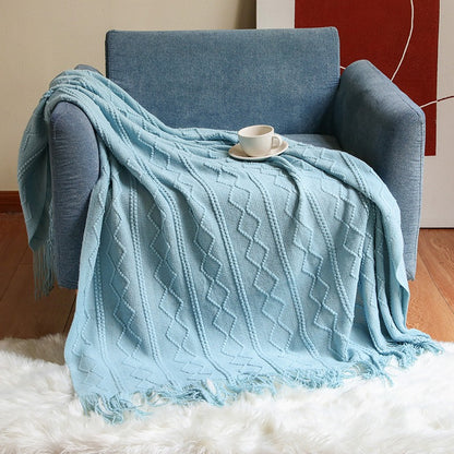 Simple Knitted Bedside Decoration Sofa Blanket - Harmony Gallery