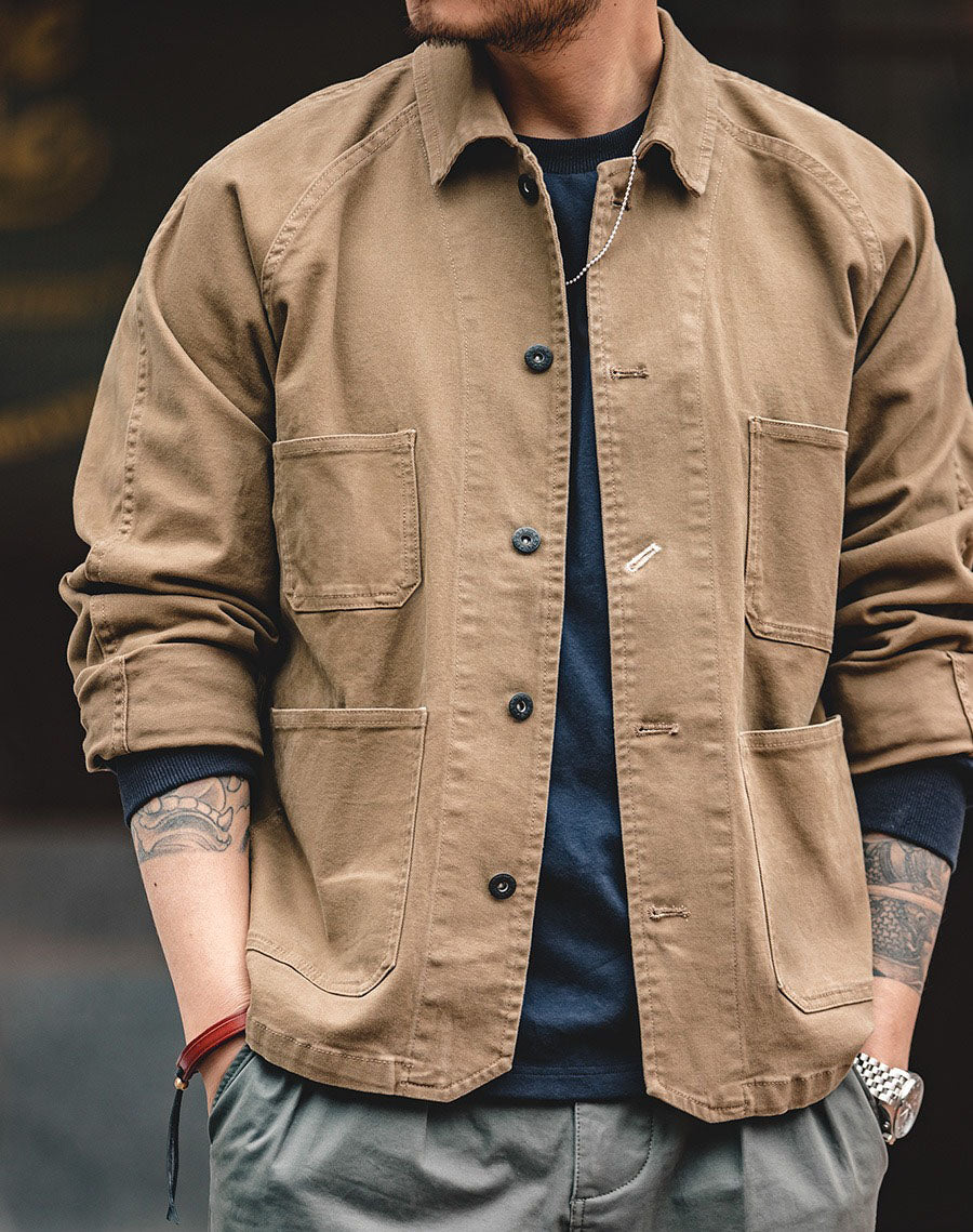 American Retro Heavy Lapel Outdoor Vintage Men's Coat - Harmony Gallery