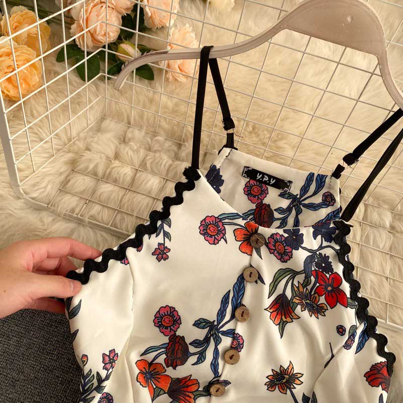 Retro Wavy Edge Fashionable Print Slim Fit Scheming Women's Dress - Harmony Gallery