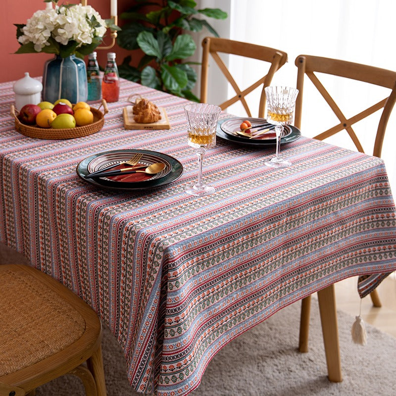 American Cotton Bohemian Ethnic Rectangular Dining Tablecloths - Harmony Gallery
