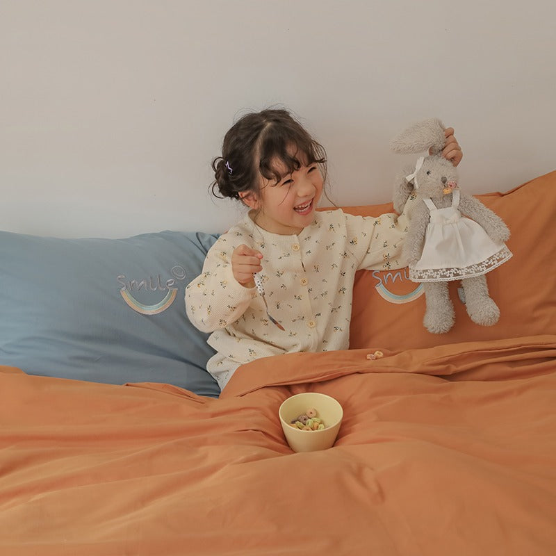 Washed Cotton Four-Piece Color Matching Princess Bed Set - Harmony Gallery
