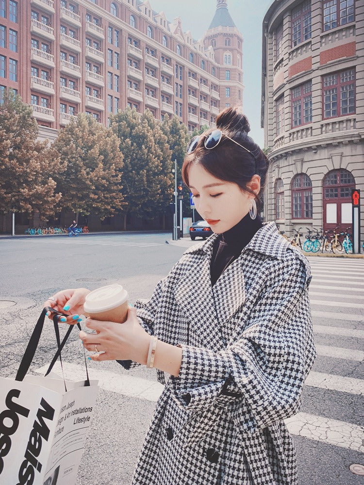 Plaid Short-Length Loose Windbreaker Women's Jacket - Harmony Gallery