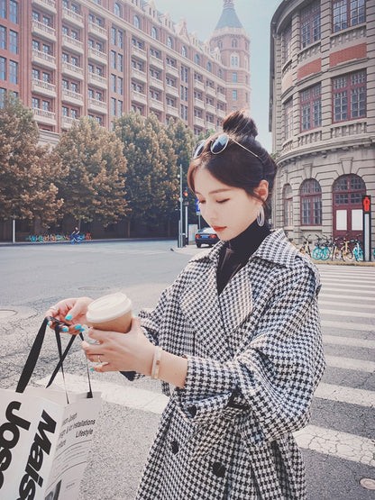Plaid Short-Length Loose Windbreaker Women's Jacket - Harmony Gallery