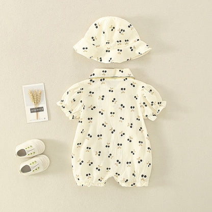 Thin One-Piece Suit Full Moon Summer Baby Girl's Romper - Harmony Gallery