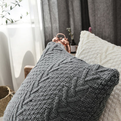 Knitted Nordic Style Woolen Pillow Living Room Sofa Cushion - Harmony Gallery