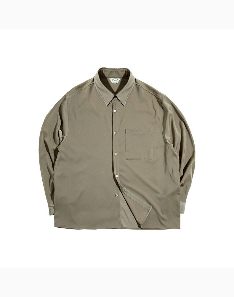 American Retro Satin Loose Ice Silk Drape Men's Shirt - Harmony Gallery