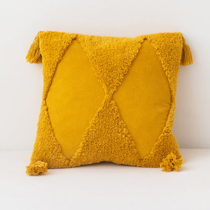 Moroccan Cotton Hand Tufted Tassel Decorative Sofa Cushion - Harmony Gallery