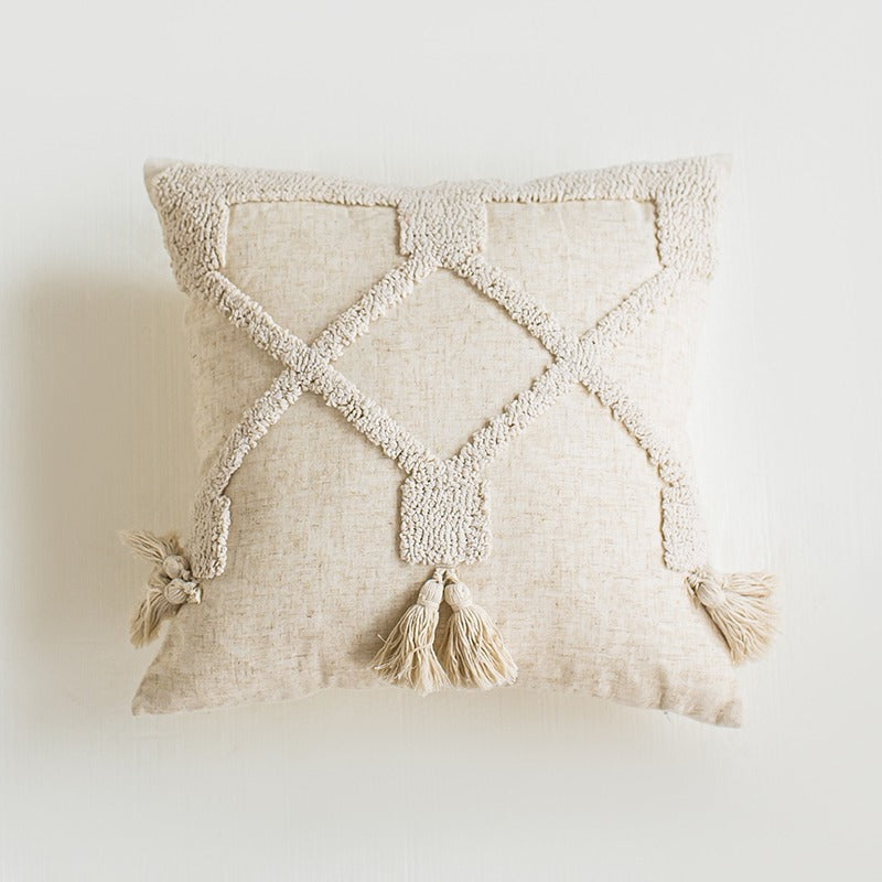 Ethnic Handmade Tassel Living Room Sofa Cushion - Harmony Gallery