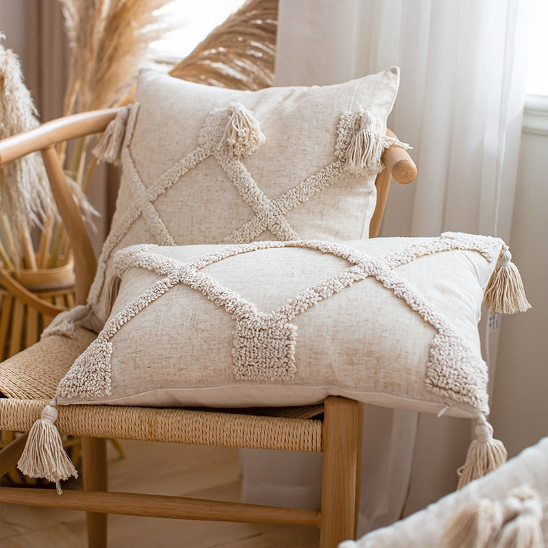 Ethnic Handmade Tassel Living Room Sofa Cushion - Harmony Gallery