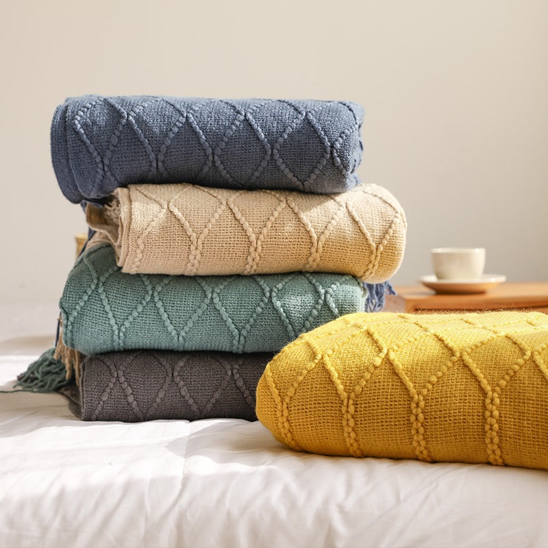 Four Seasons Knitted Nordic Style Sofa Decoration Blanket - Harmony Gallery
