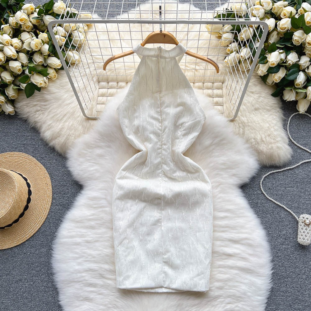 Celebrity Halter Neck Sleeveless Slim High-End Women's Dress - Harmony Gallery