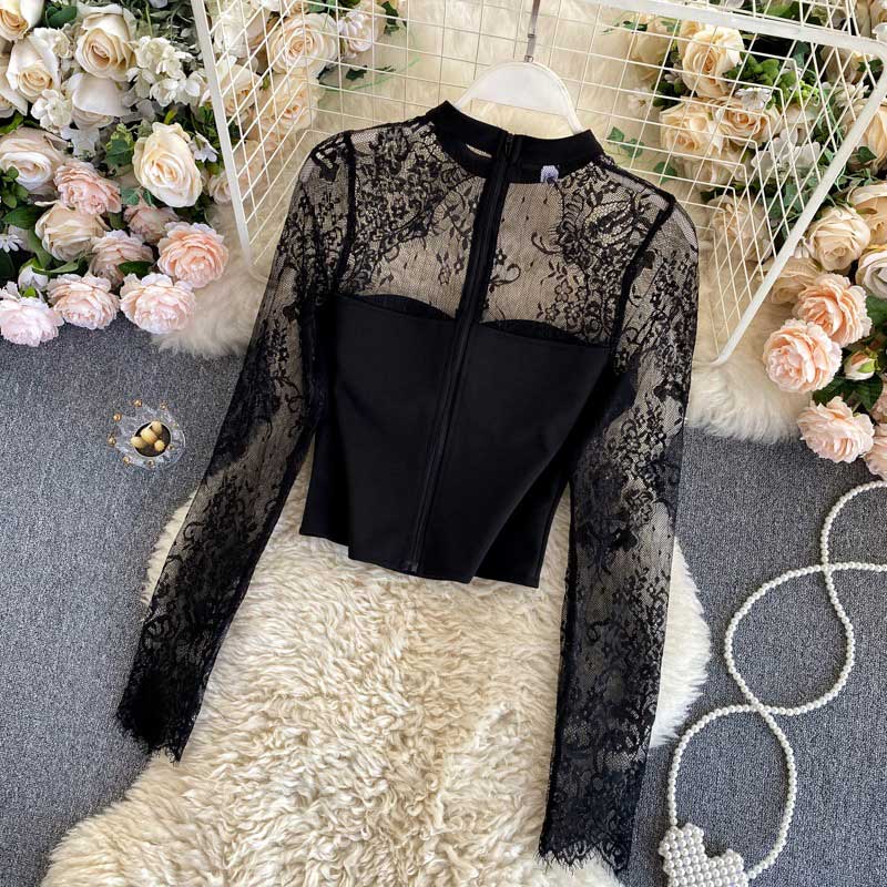 Sexy Lace Hollow Halter Western Chain Link Women's Top - Harmony Gallery