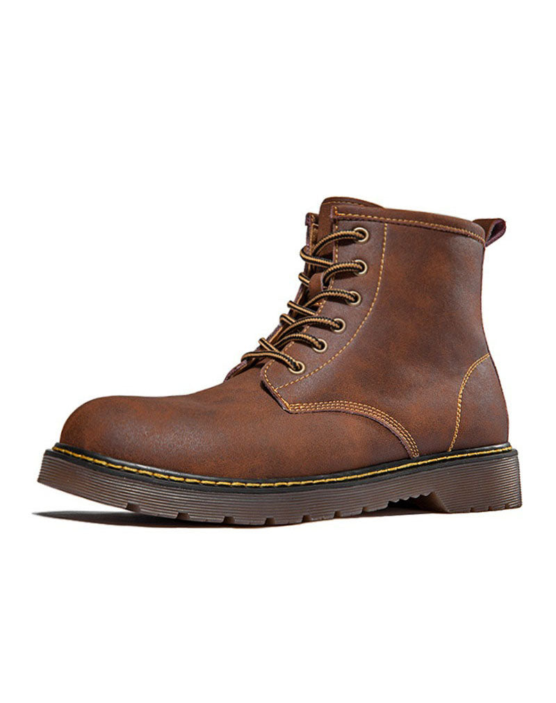 Martin Style British High-Top Winter Leather Unisex Boot - Harmony Gallery