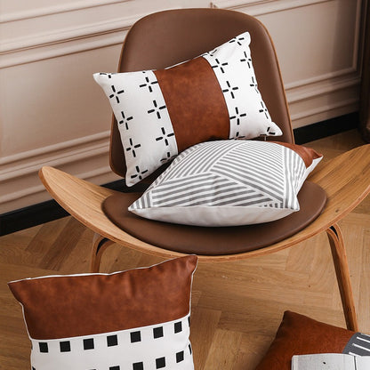 Simple Modern Nordic Leather Stitching Sofa Cushion - Harmony Gallery