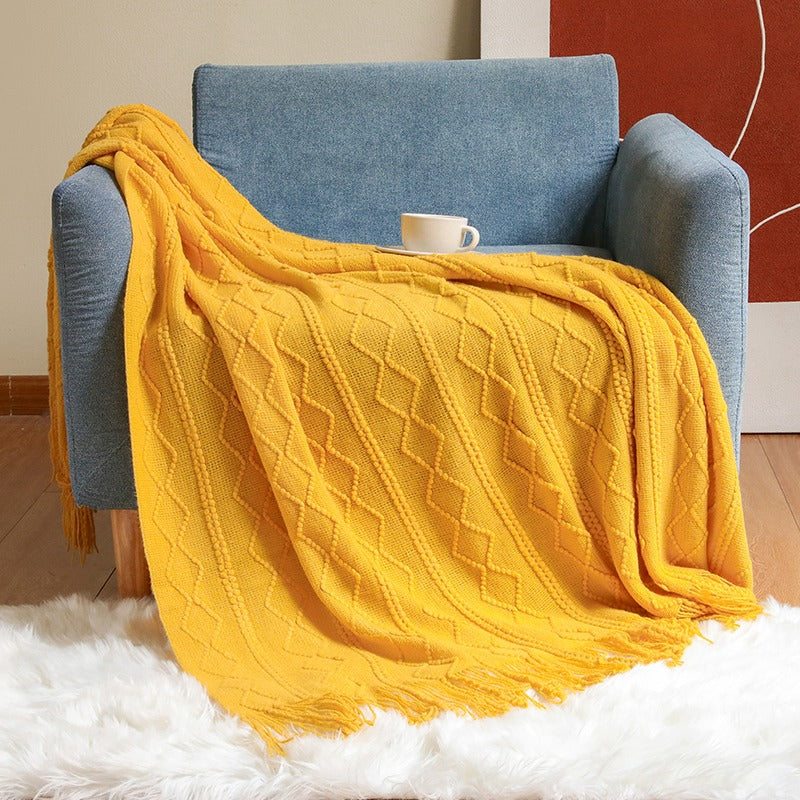 Simple Knitted Bedside Decoration Sofa Blanket - Harmony Gallery