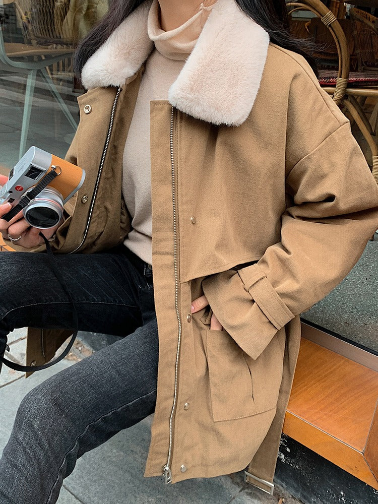 Cotton Port Style windbreaker Loose Women's Coat - Harmony Gallery