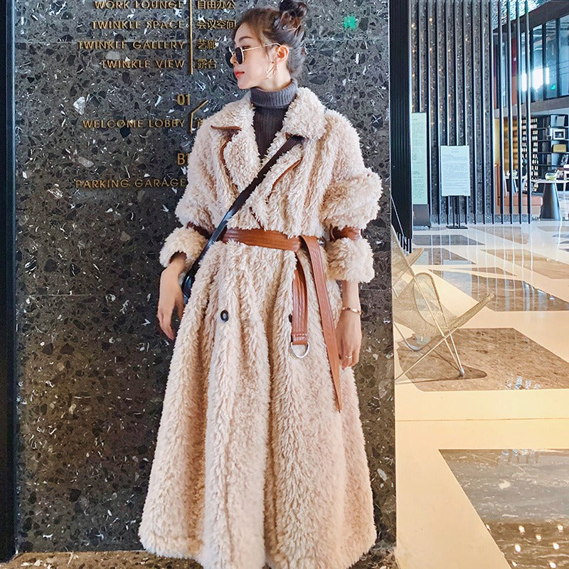 Lamb Wool Cotton-Padded Mid-Length Women's Coat - Harmony Gallery