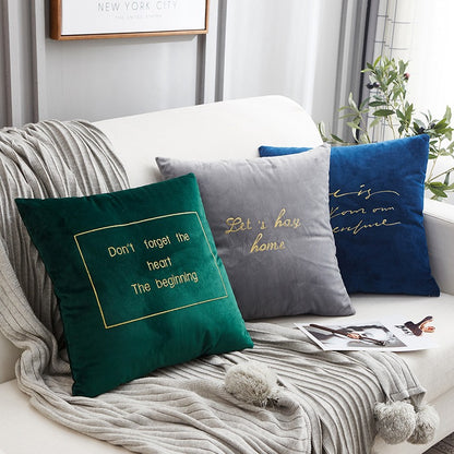 Nordic Light Luxury Velvet Sofa Living Room Cushion - Harmony Gallery