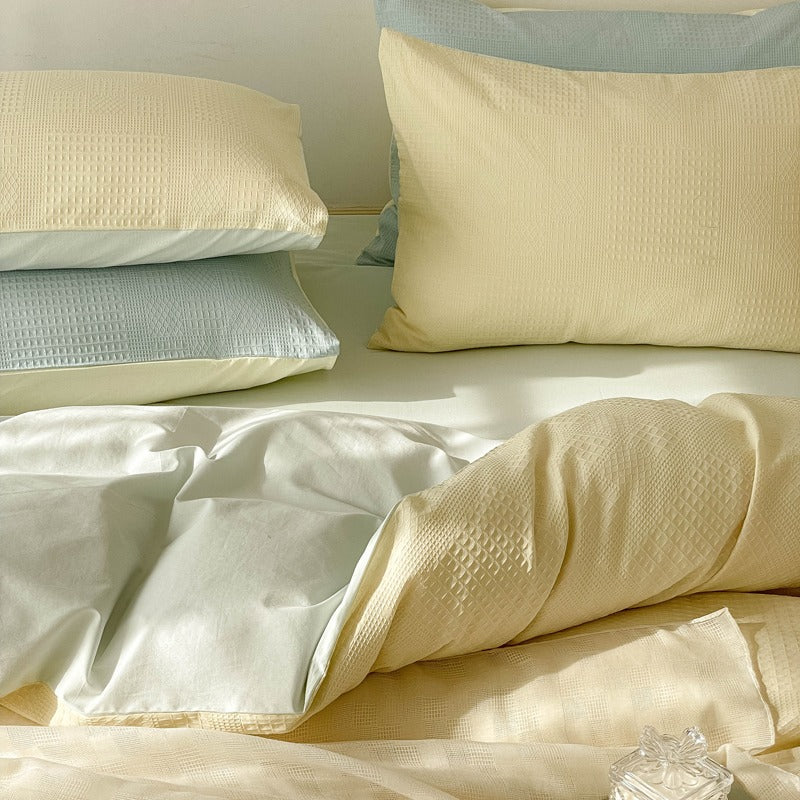 Milk Waffle Four-Piece Pure Cotton High-Quality Bed Set - Harmony Gallery
