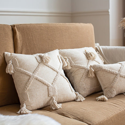 Ethnic Handmade Tassel Living Room Sofa Cushion - Harmony Gallery