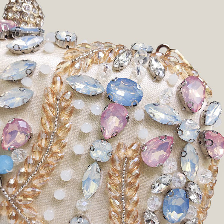 Pastel Rhinestone Banquet High-End Evening Clutch Bag - Harmony Gallery