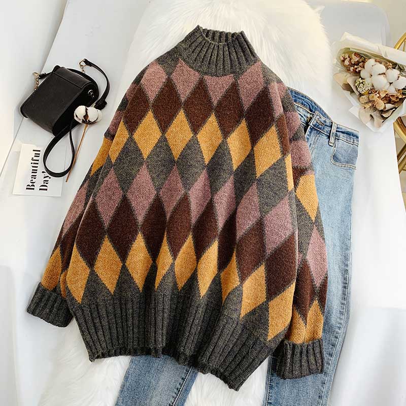 Cherry Short Christmas New Year Loose Women's Sweater - Harmony Gallery