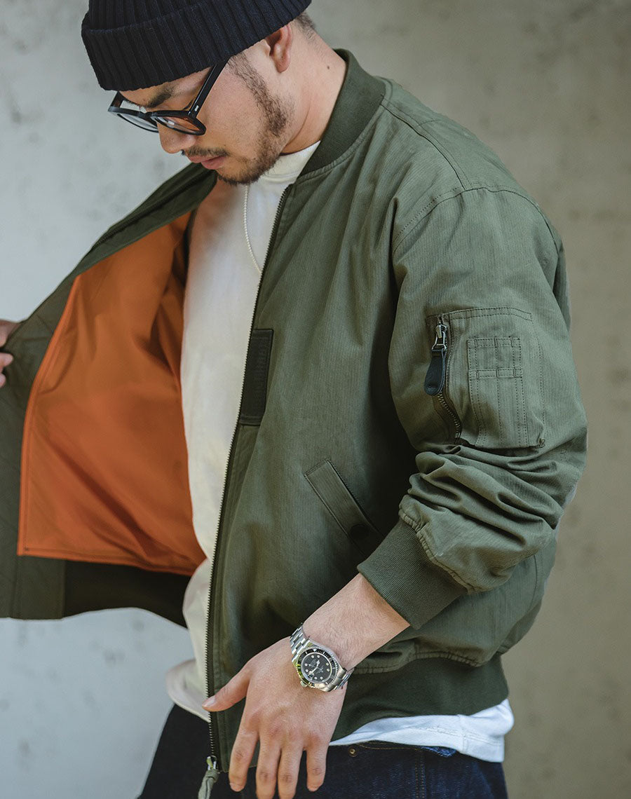 American Retro Air Force MA1 Bomber Military Men's Jacket - Harmony Gallery